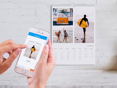 Gestaltung eines Fotokalenders per App.
