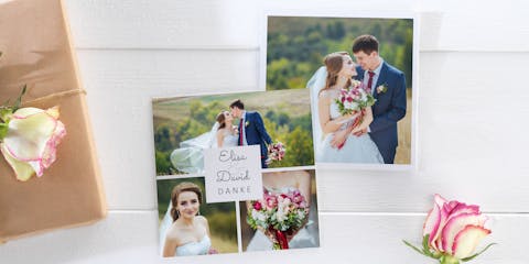 Gestalte einzigartige Dankeskarten zur Hochzeit