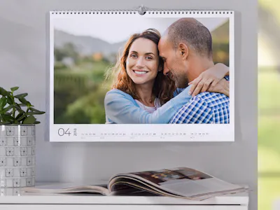 Fotokalender mit einem gl�cklichen Paar. 