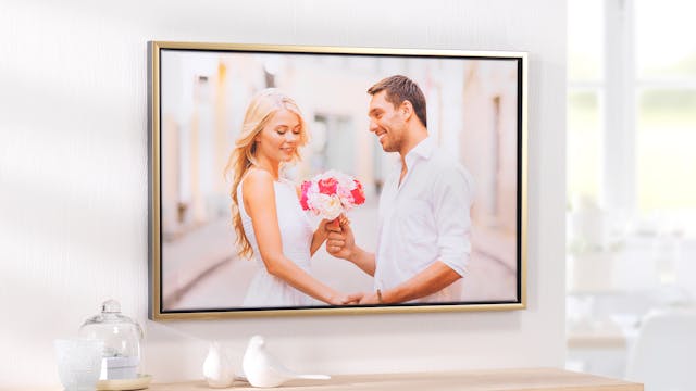 Tien kruis genie Prachtig foto op canvas met baklijst als huwelijkscadeau | Pixum