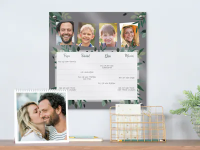 K�chenkalender mit Familienfoto.