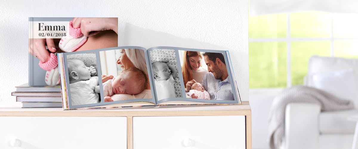 Baby photo album with Pixum design tools