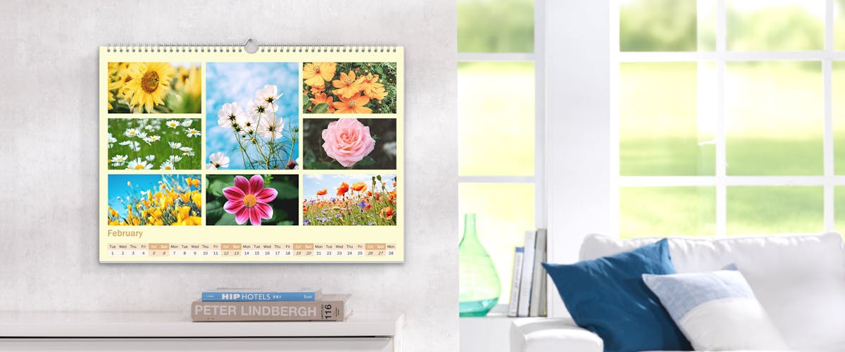 Fotokalender mit Blumen