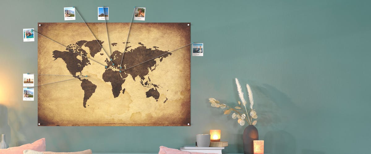 Weltkarte mit Bildern basteln