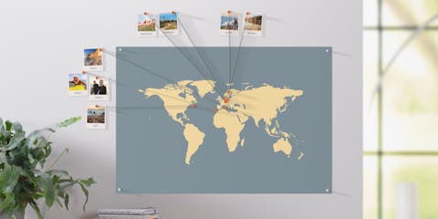 Weltkarte als Poster mit pers�nlichen Bildern