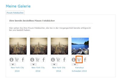 Invia il Fotolibro Pixum da riordinare nel carrello