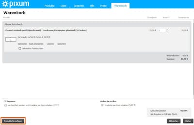 Mehrere Pixum Fotob�cher in der Software bestellen