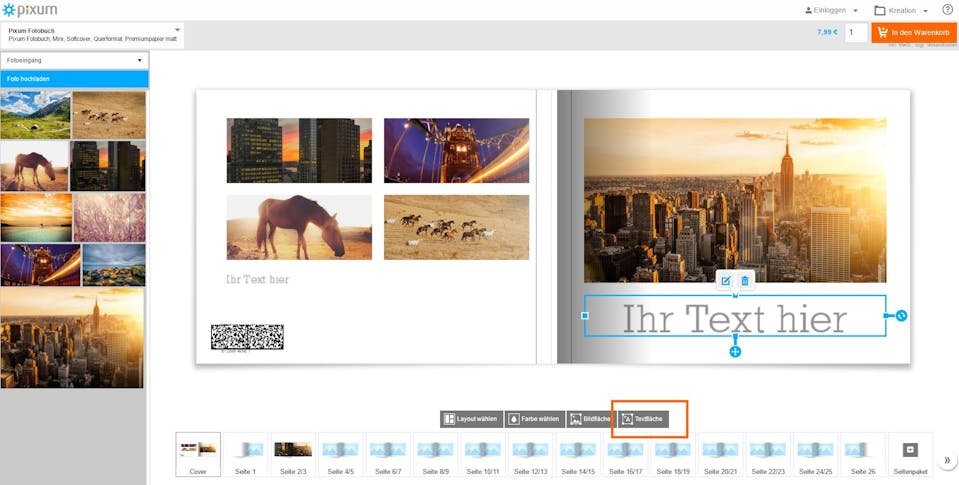 Wie füge ich Texte in mein Fotobuch ein? | Pixum